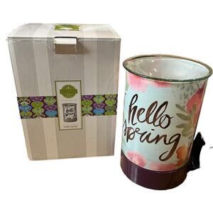 SCENTSY Hello Spring Wax Warmer & Cement Base Set Retired NIB